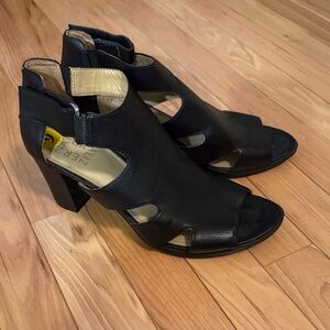 Naturalizer Black Open-Toe Heeled Sandals